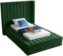 Kiki Green Velvet Twin Bed (3 Boxes)