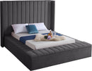 Kiki Grey Velvet King Bed (3 Boxes)