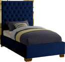 Lana Navy Velvet Twin Bed