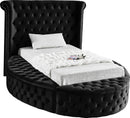 Luxus Black Velvet Twin Bed (3 Boxes)