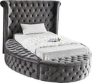 Luxus Grey Velvet Twin Bed (3 Boxes)