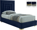 Nora Navy Velvet Twin Bed