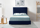 Nora Navy Velvet Queen Bed