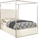 Porter White Velvet Queen Bed