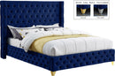 Savan Navy Velvet Full Bed