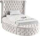Luxus Cream Velvet Twin Bed (3 Boxes)