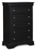 New Classic Belle Rose 5 Drawer Lift Top Chest in Black Cherry