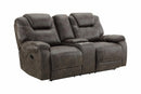 New Classic Furniture Anton Dual Recliner Console Loveseat in Chocolate
