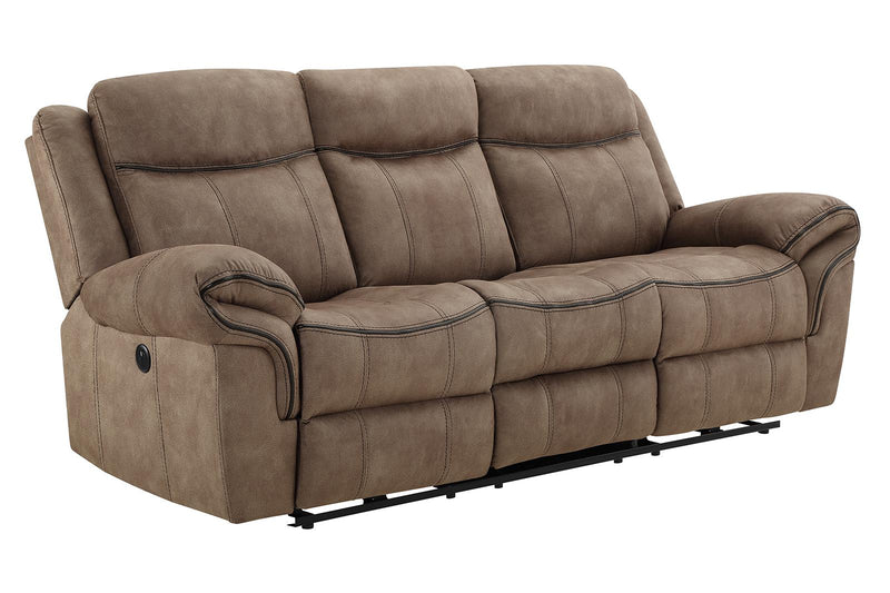 New Classic Furniture Harley Sofa with Dual Recliner in Light Brown