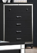 New Classic Furniture Valentino 5 Drawer Chest in Black