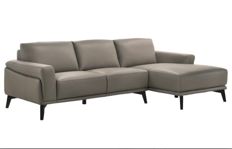 New Classic Lucca Sectional Sofa w/ LAF Loveseat in Slate Gray