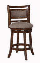 ABERDEEN 24" COUNTER STOOL-DK BROWN W/FABRIC SEAT