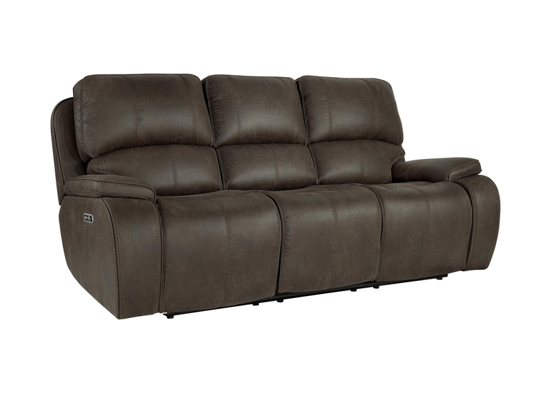 BROOKINGS SOFA W/DUAL RECLINER-BROWN