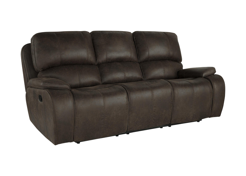 BROOKINGS SOFA W/DUAL RECLINER-BROWN