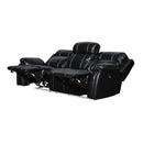 FUSION DUAL RECLINER SOFA W/PWR FTRST-EBONY