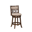 GIA 29" SWIVEL BARSTOOL-CHERRY W/BROWN FABRIC SEAT