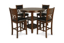 GIA ROUND COUNTER DINING 5 PC SET-BROWN