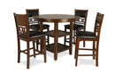 GIA ROUND COUNTER DINING 5 PC SET-BROWN