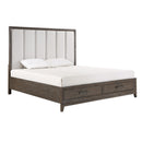 LANDON Eastern King-California King EK/WK STORAGE FOOTBOARD & 13 SLATS-WALNUT