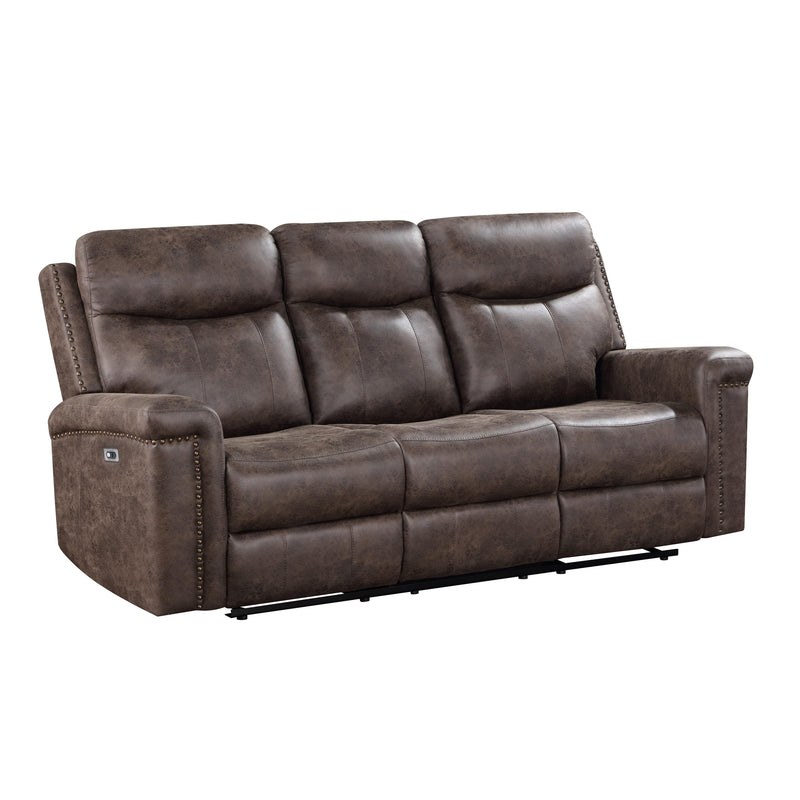 QUADE SOFA W/DUAL RECLINER-MOCHA