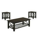 VESTA COFFEE TABLE & 2 END TABLE SET-ESPRESSO