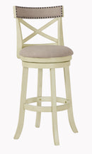 YORK 29" BAR STOOL-ANT WHITE W/FABRIC SEAT