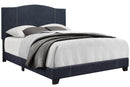 Pulaski ACH All-In-One King Modified Camel Back Upholstered Bed in Blue