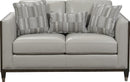 Pulaski Addison Leather Loveseat in Light Grey