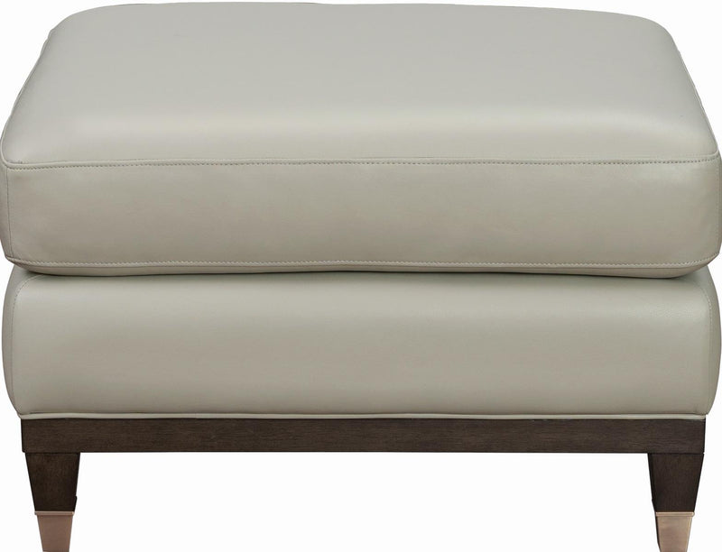 Pulaski Addison Leather Ottoman in Light Grey