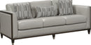 Pulaski Addison Leather Sofa in Light Grey