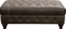 Pulaski Charlie Leather Cocktail Ottoman in Heritage Brown