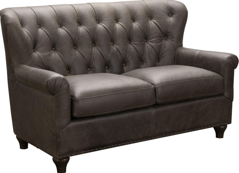 Pulaski Charlie Leather Loveseat in Heritage Brown