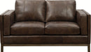 Pulaski Drake Leather Loveseat in Brown