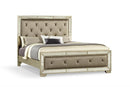 Pulaski Farrah King Panel Bed with Tufting in Metallic