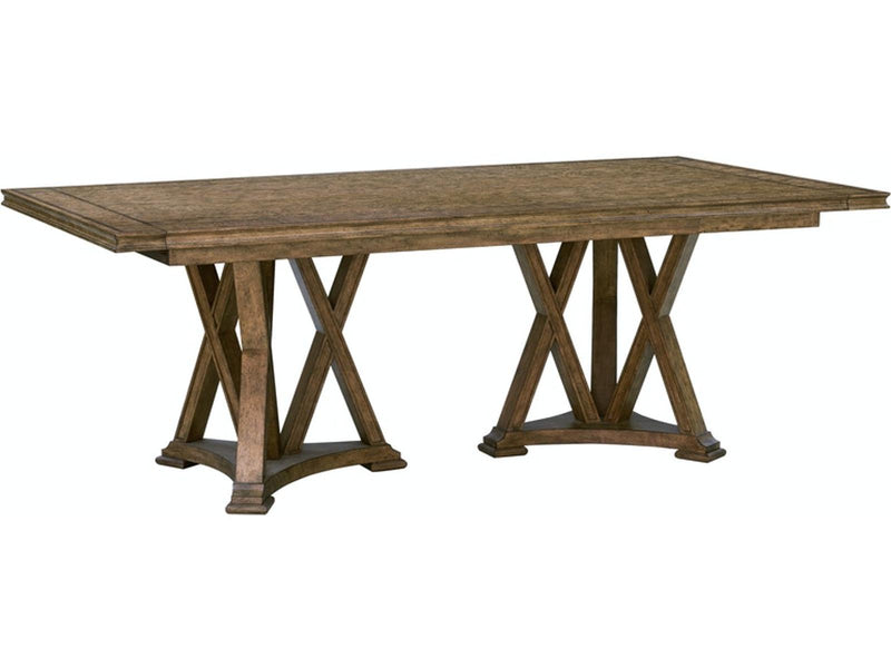 Pulaski Furniture Anthology Double Pedestal Dining Table in Medium Wood