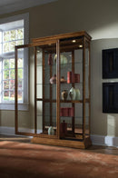 Pulaski Golden Oak Two Way Sliding Door Curio