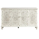 Pulaski Ornate Four Door White Credenza