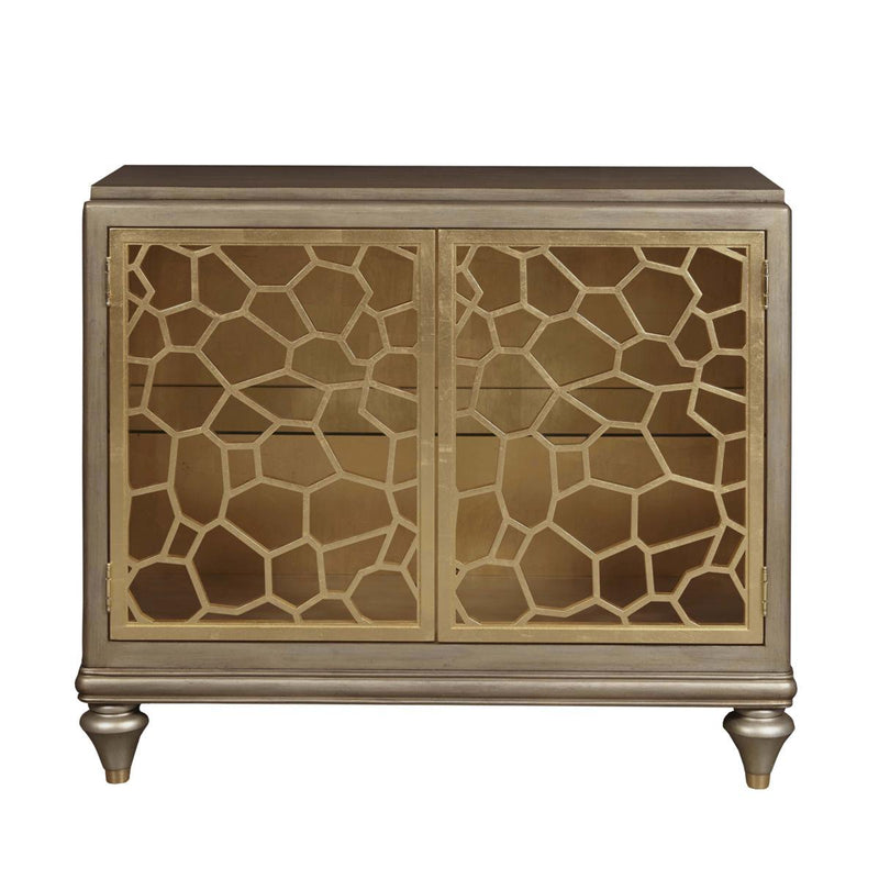 Pulaski Two Door Accent Chest with Pierced Gold Leaf Doors