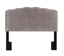 Pulaski Queen Nailhead Shaped Upholstered Headboard in Velvet Shmer