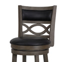 Manchester 29" Bar Stool W/Black Pu Cushions-Gray
