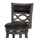 Manchester 24" Counter Stool W/Black Pu Cushions-Gray