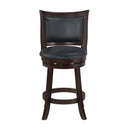 Bristol 24" Counter Stool W/Black Pu Cushions-Dk. Brown