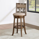 Gia 29" Swivel Barstool-Cherry W/Brown Fabric Seat