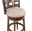 Gia 29" Swivel Barstool-Cherry W/Brown Fabric Seat