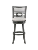 Gia 29" Swivel Barstool-Gray W/Gray Fabric Seat