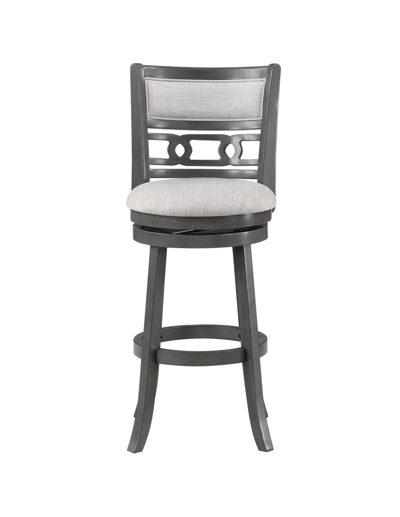 Gia 29" Swivel Barstool-Gray W/Gray Fabric Seat