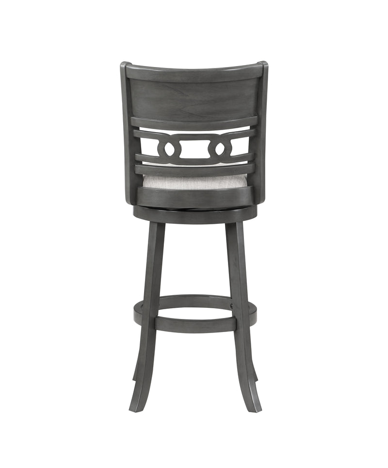 Gia 29" Swivel Barstool-Gray W/Gray Fabric Seat