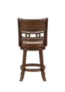 Gia 24" Swivel Counter Stool-Cherry W/Brown Fabric Seat