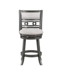 Gia 24" Swivel Counter Stool-Gray W/Gray Fabric Seat