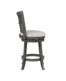 Gia 24" Swivel Counter Stool-Gray W/Gray Fabric Seat